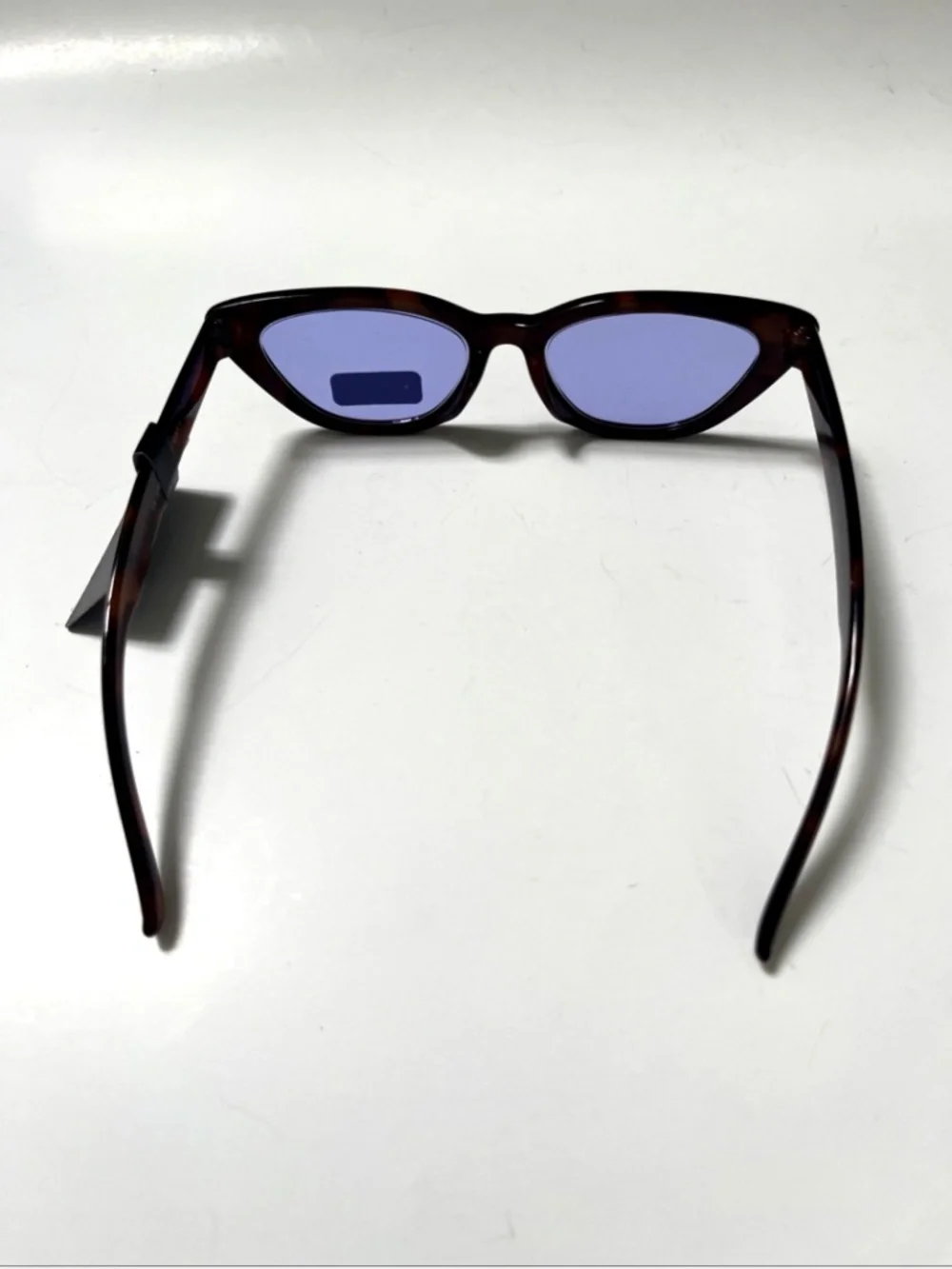 House of Harlow 1960 Slim Cat Eye Sunglasses Tortoise Shell NWT Blue Lens